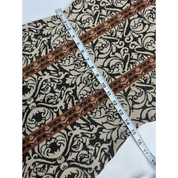 Flying Tomato Size Large Jacquard Metallic Sweater Dress Puff Sleeves Baroque - Picture 12 of 14